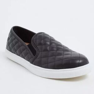 Torrid Black Faux Leather Quilted Slip On Sneakers - 9.5WW
